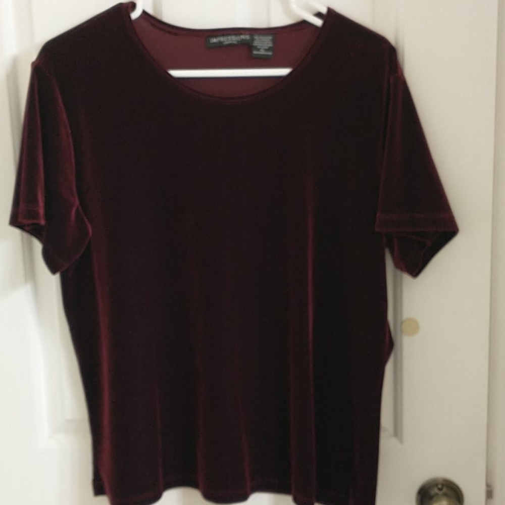 Impressions Red Velvet Dress Shirt